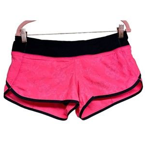 LULULEMON‎ Run Speed Up Short 2.5" Patterned Pink Flash/Deep Coal Size 8